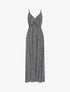 Robe longue empire imprimé marguerites - Noir - 1