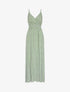 Robe longue empire imprimé marguerites - Vert olive - 1