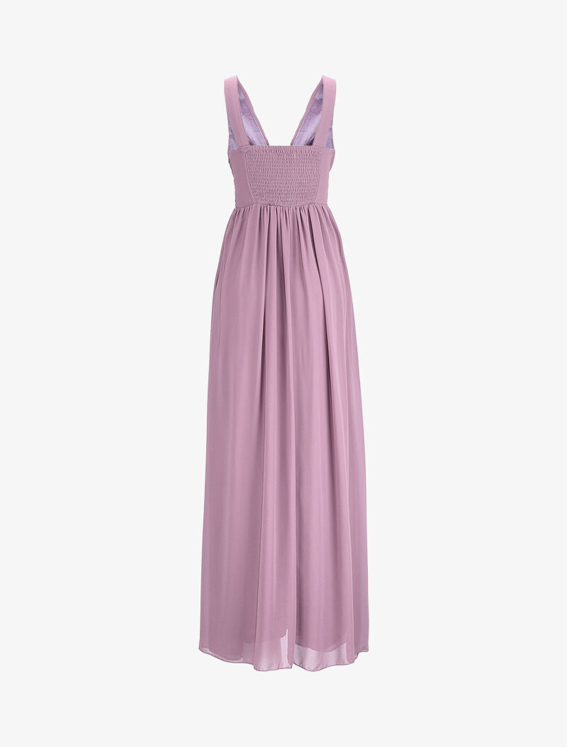 Robe de soirée à buste plissé - Violet - 2