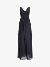 Robe de soirée à buste plissé - Noir - 4