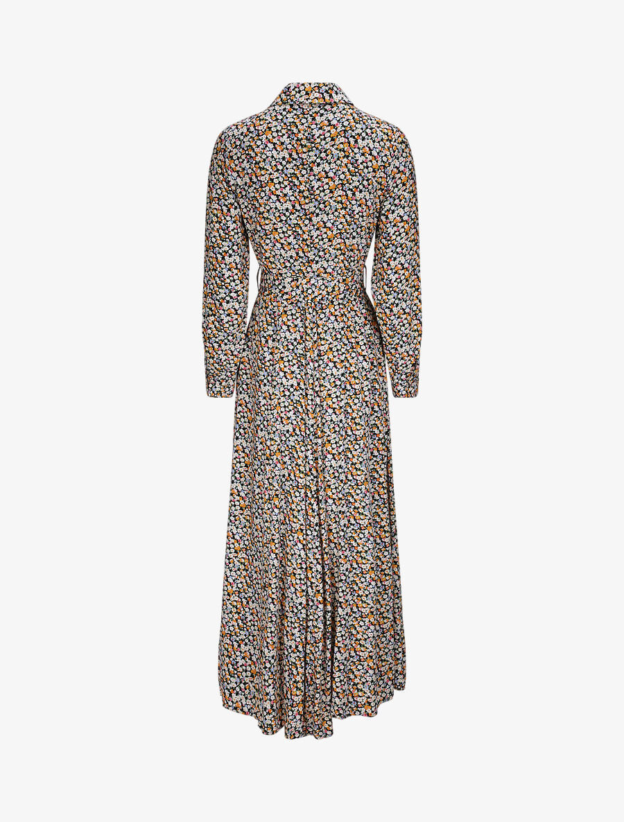 Robe chemise longue imprimé fleurs d&