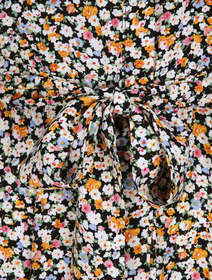 Robe chemise longue imprimé fleurs d&