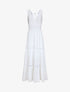 Robe longue empire uni à détail crochet - Blanc - 1