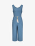 Combinaison oversize uni côtelée - Bleu canard - 4