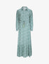 Robe longue empire manches 3/4 et imprimé fleuri - Vert d&