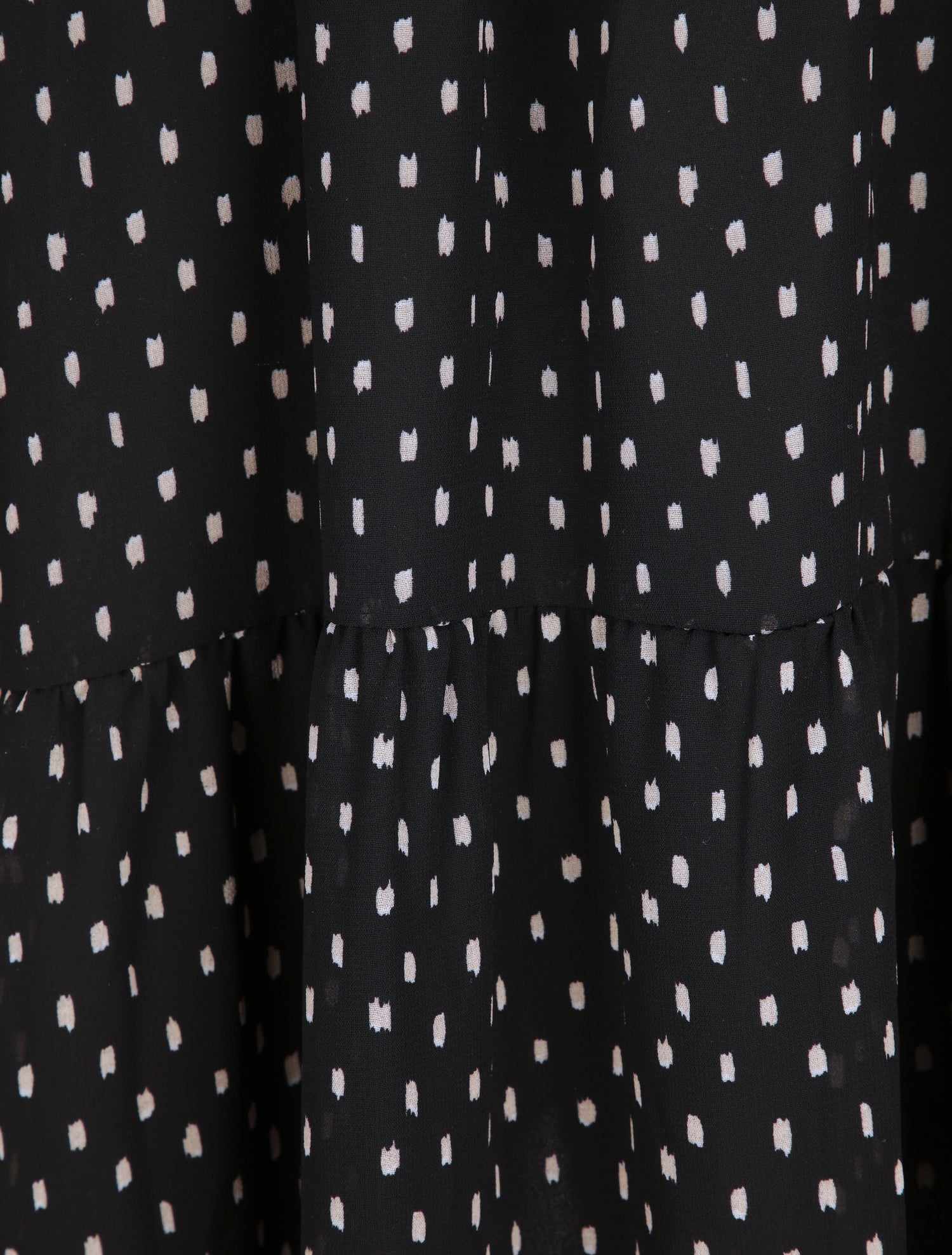 Robe longue empire imprimé pois stylisés - Noir - 4