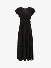 Robe empire à manches volantées - Noir - 1