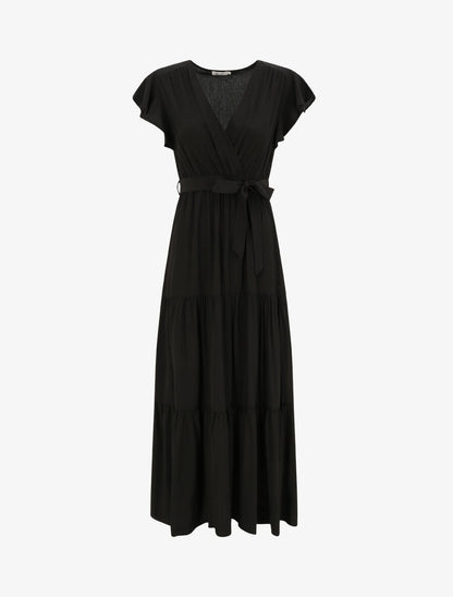Robe empire à manches volantées - Noir - 1