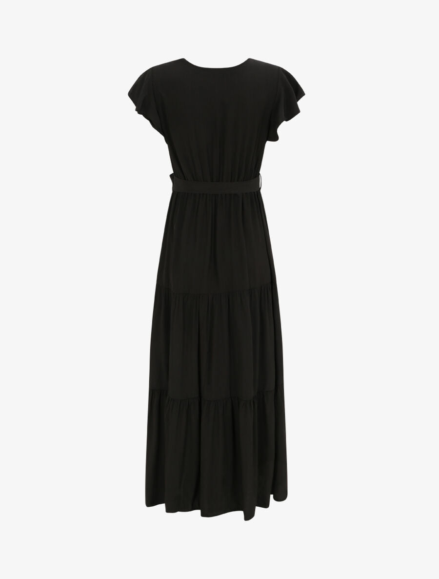 Robe empire à manches volantées - Noir - 5