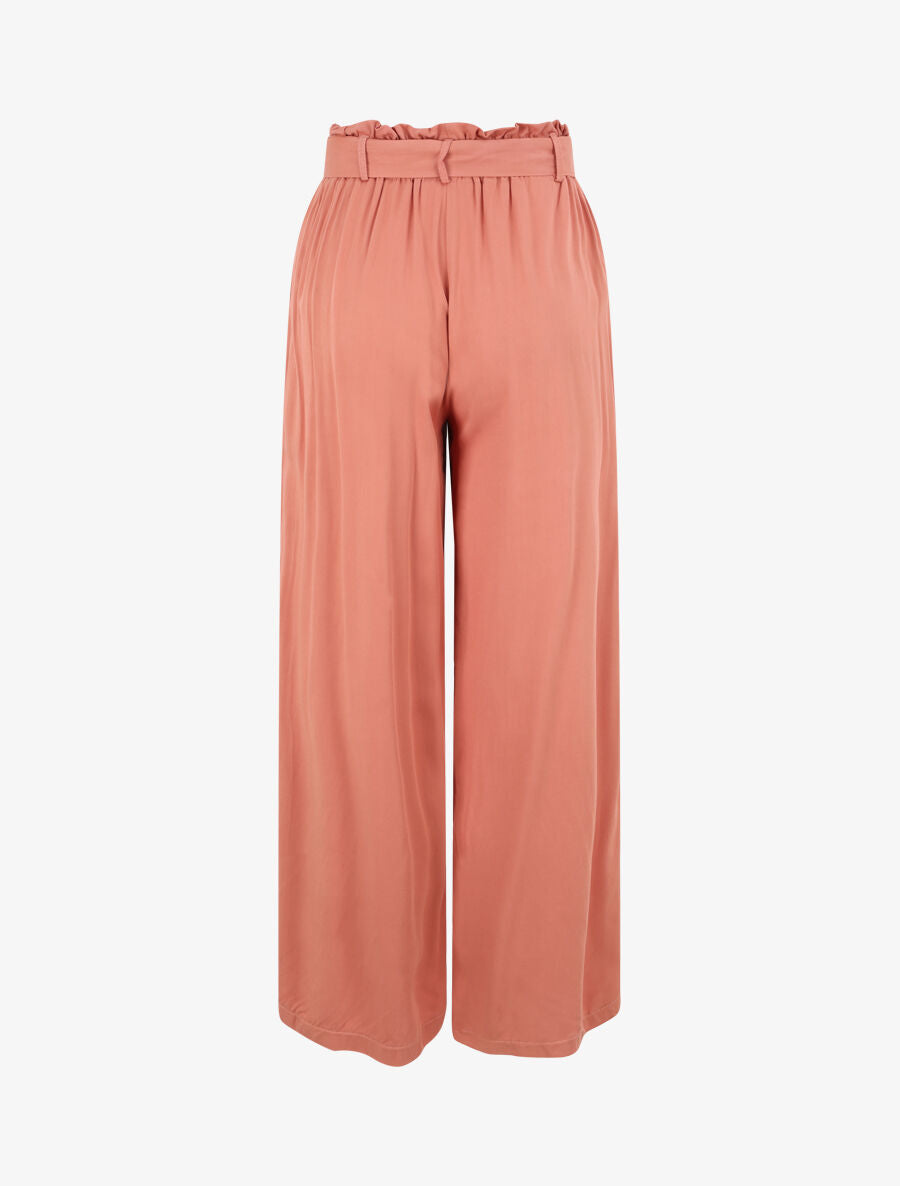 Pantalon fluide uni - Rose saumon - 2