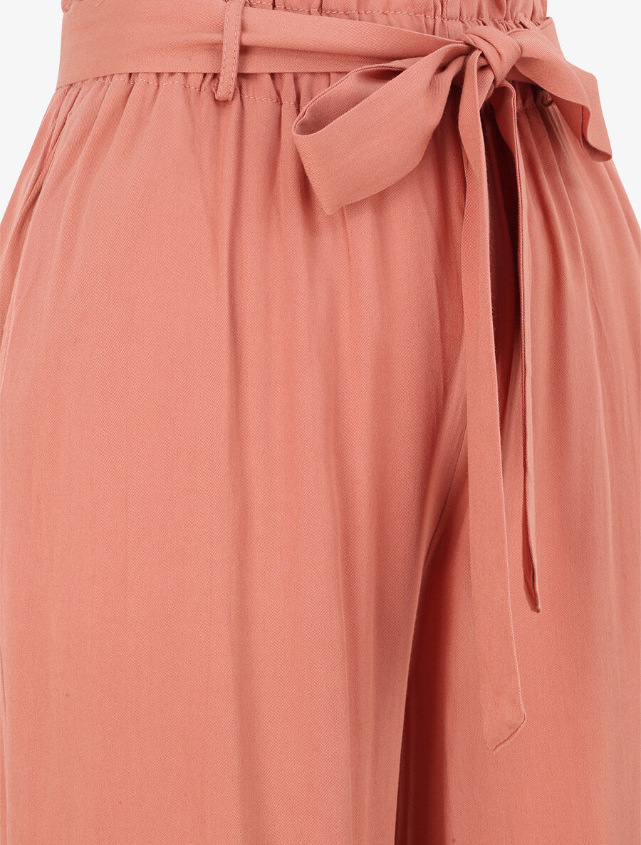 Pantalon fluide uni - Rose saumon - 3
