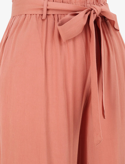 Pantalon fluide uni - Rose saumon - 3
