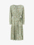 Robe longue cache-coeur à imprimé petites feuilles - Vert d&