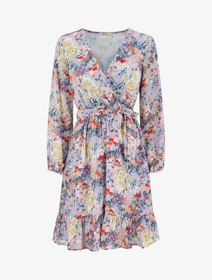 Robe longue à imprimé fleuri - Bleu - 2