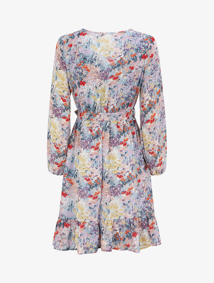 Robe longue à imprimé fleuri - Bleu - 3