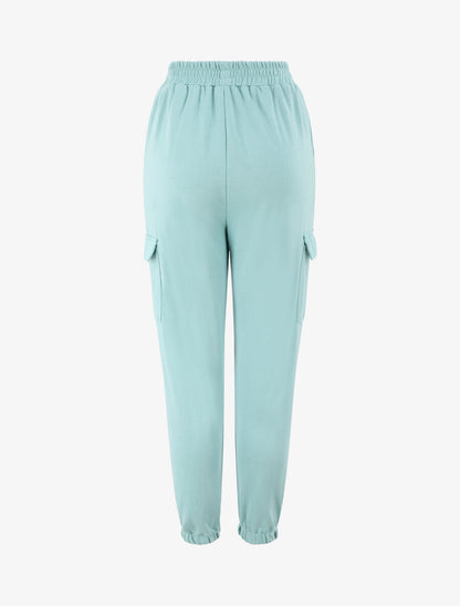 Jogging uni en coton - Vert d&