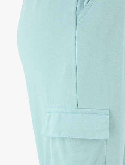 Jogging uni en coton - Vert d&