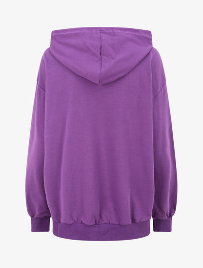 Sweat à capuche à inscription - Violet - 2