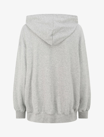 Sweat à capuche à inscription - Gris - 3