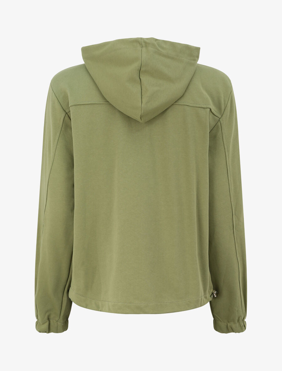 Sweat à capuche zippé - Vert olive - 2