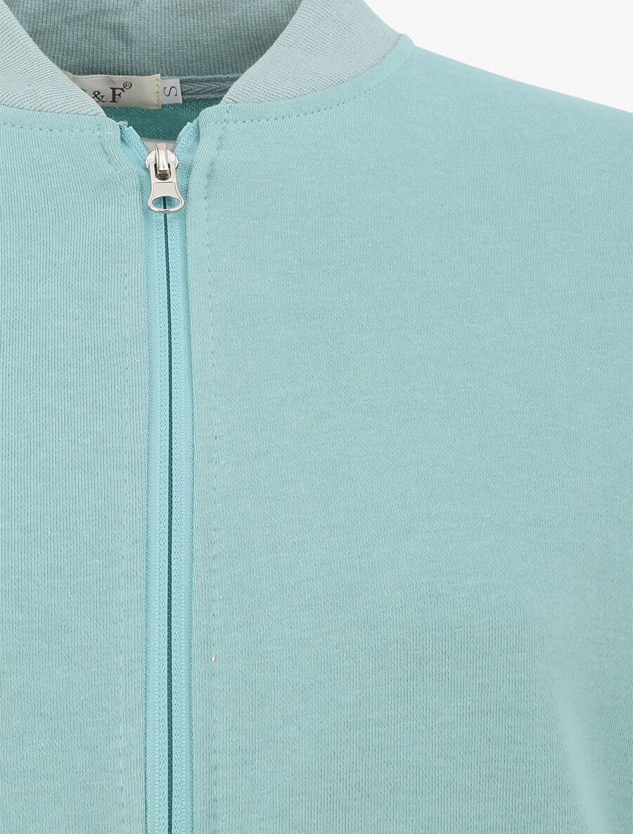 Sweat uni à col montant - Vert d&