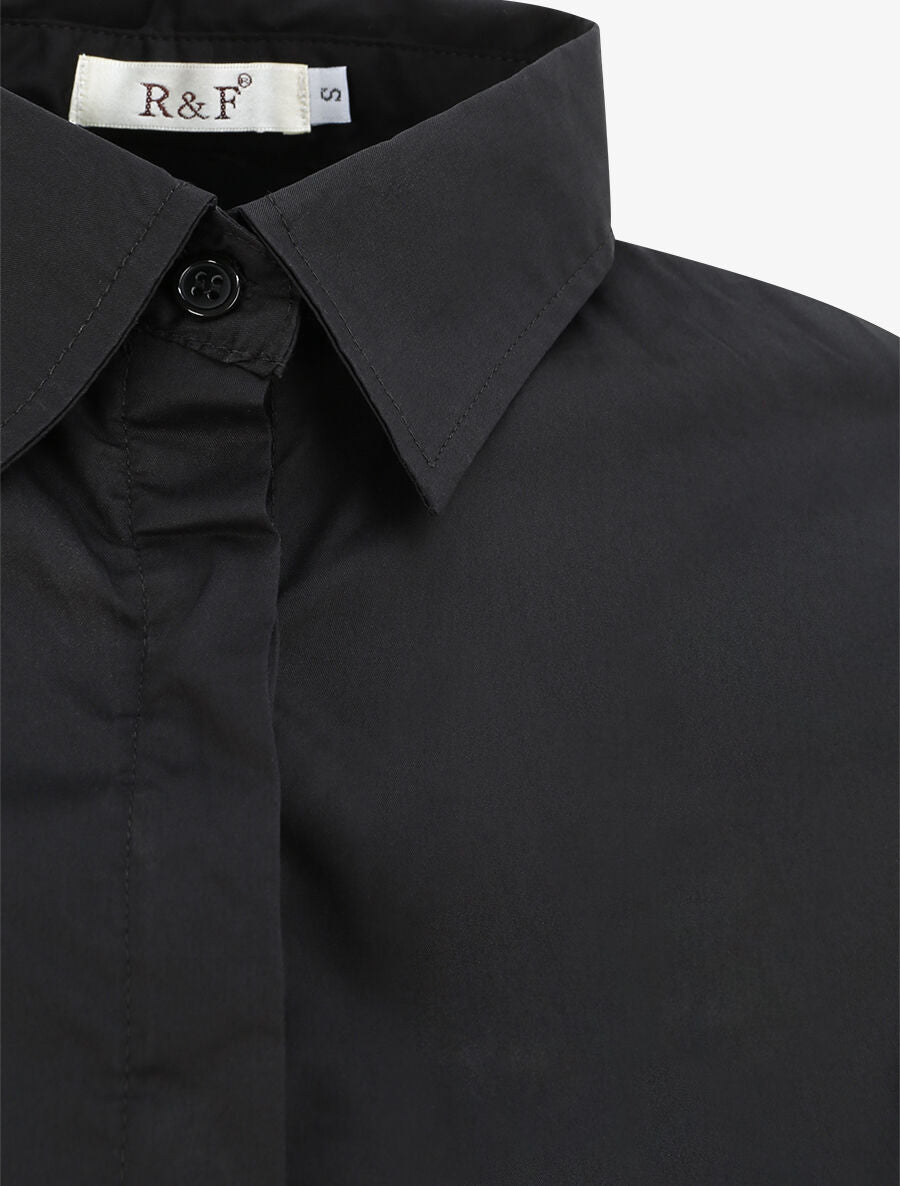 Chemise oversize uni - Noir - 3
