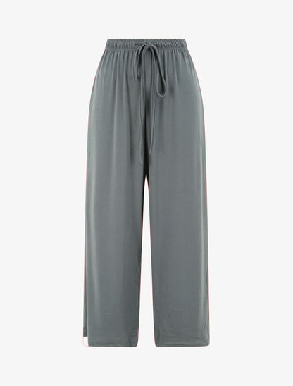Pantalon fluide uni - Bleu gris - 1