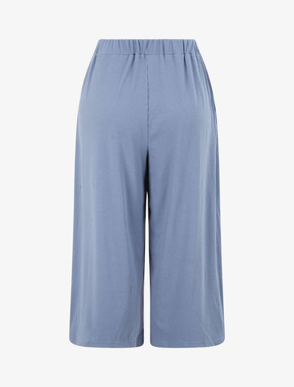 Pantalon ample uni - Bleu - 2