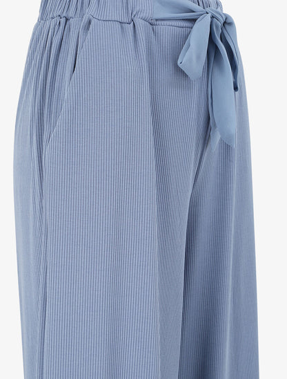 Pantalon ample uni - Bleu - 3