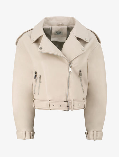 Perfecto en simili à poches zippées - Beige - 1