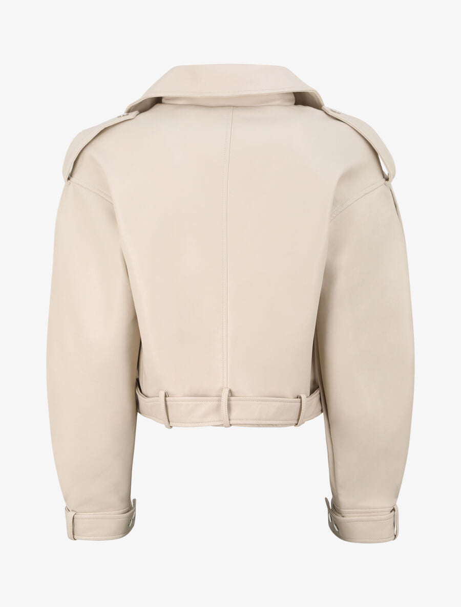 Perfecto en simili à poches zippées - Beige - 2