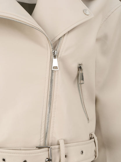 Perfecto en simili à poches zippées - Beige - 3