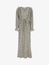 Robe longue évasée à volants imprimé pâquerettes - Noir - 1