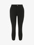 Pantalon droit uni à bords boutonnés - Noir - 1