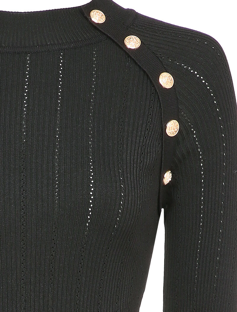Body côtelé à épaules boutonnées - Noir - 3