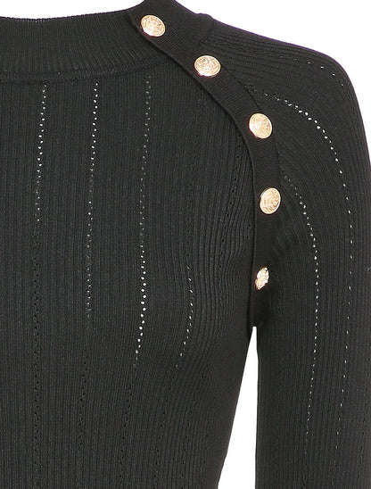 Body côtelé à épaules boutonnées - Noir - 3