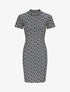Robe courte ajustée jacquard grec - Noir - 4