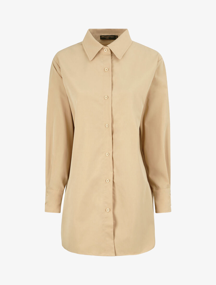 Chemise oversize coupe droite - Beige - 4