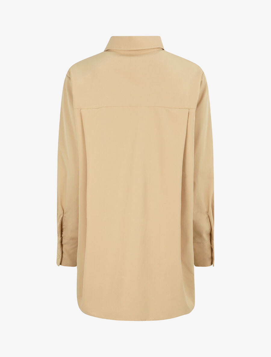 Chemise oversize coupe droite - Beige - 2