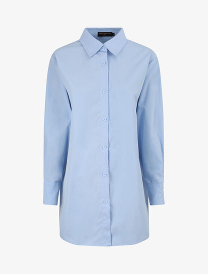 Chemise oversize coupe droite - Bleu ciel - 1
