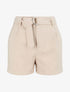 Short fluide uni et ceinturé - Beige - 4