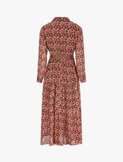 Robe longue à imprimé liberty - Noir - 2