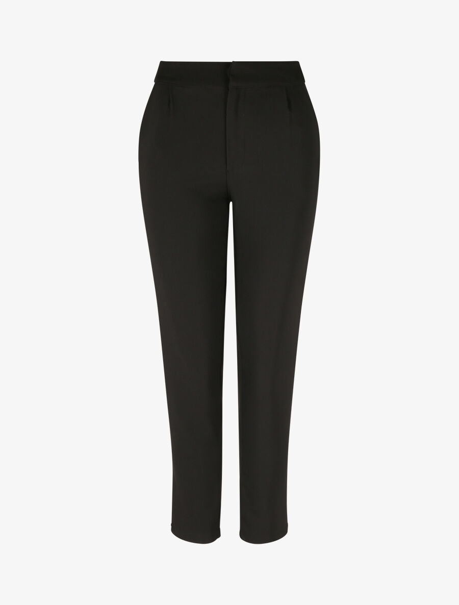 Pantalon fluide élastiquée - Noir - 1