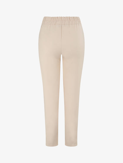 Pantalon fluide élastiquée - Beige - 2