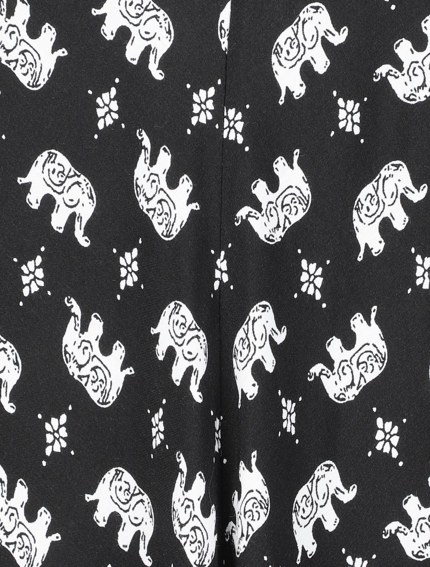 Robe longue asymétrique imprimé éléphants - Noir - 3