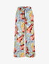 Pantalon ample à imprimé feuilles stylisées - Vert - 5