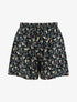 Short trapèze imprimé fleurs printanière - Marine - 1