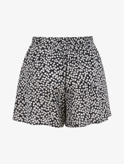 Short trapèze imprimé petites fleurs - Marine - 2