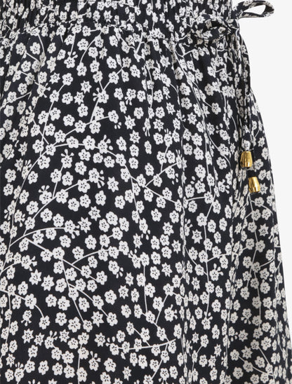 Short trapèze imprimé petites fleurs - Marine - 3