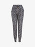 Pantalon imprimé petites fleurs - Marine - 1